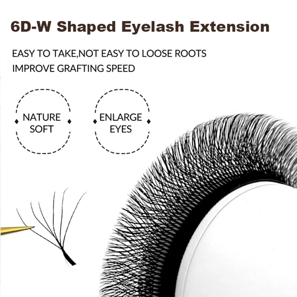LASHINE 6D W Wimpern 0,07 W-Form Wimpernverlängerungen DMix7-13mm Natürlich Weich Professionelle Wimpern – Detail 3