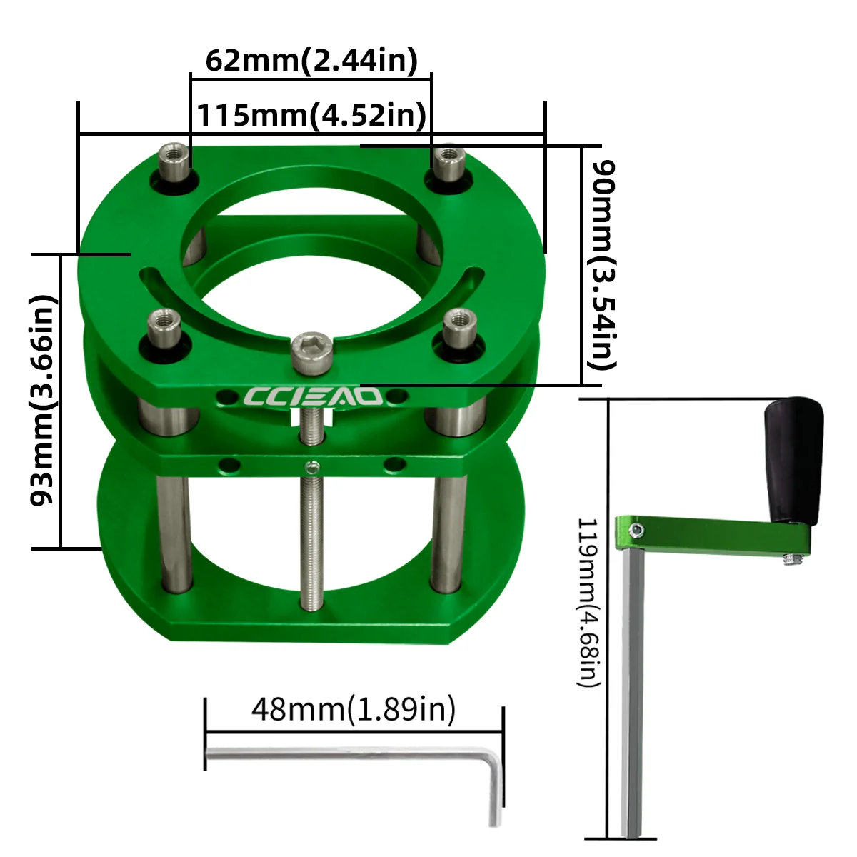 2pcs Aluminum Alloy Router Lift Base and Table Saw Gauge Height Gauge Ruler, for Router Drill Press Table Saw Trimming Machines