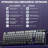 Teclado mecánico inalámbrico AULA S98pro, junta de tres modos, teclado RGB para juegos Esports de intercambio en caliente con TFT y perilla multifunción