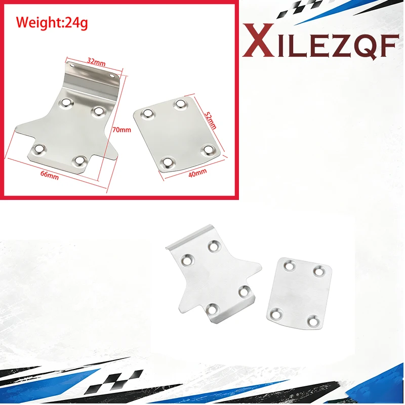 XILEZQF RC Stainless Steel Front and Rear Chassis Armor Protector for Kyosho MP11 11E To-235-220 RC Car Upgrade Parts