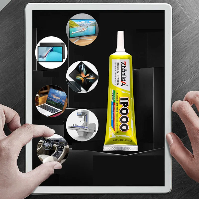 Flat Screen Adhesive IPOOO 50ML Transparent Flat Panel Open Repair Adhesive Cell Phone Bezel Sealant Zhanlida IPOOO+ Black