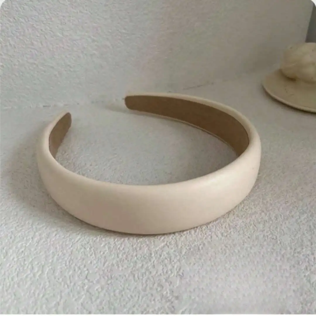 

1pc Korean Vintage Versatile Pu Sponge Headband Fashionable Imitation Leather Hair Hoop, For Women,Hairband,Hair Hoop Headbands