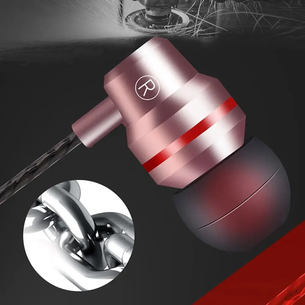 Professional Metal Headphone In Ear Wired Earphone 3.5mm Stereo Heavy Bass Sound Quality Music Sport Headset For iPhone Xiaomi