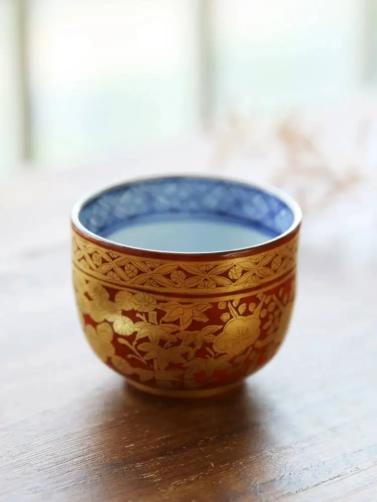 Wooden Box Set Japanese Imported Kyo-Yaki Kiyomizu-Yaki Jinlan Shoushan Zhumei Master Hand-Painted Ceramic Tea And Wine Cup