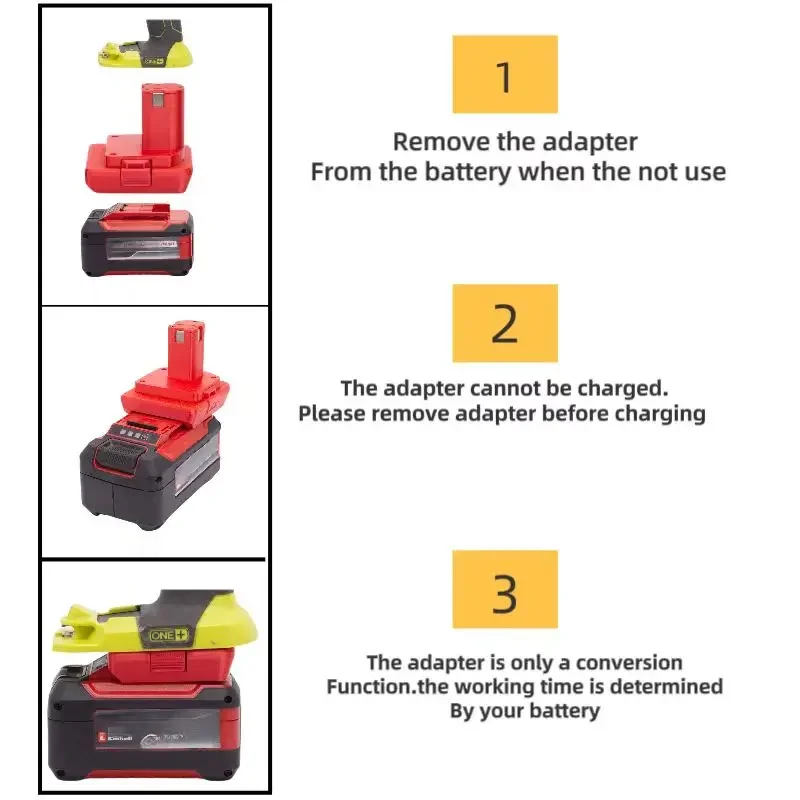 Für Einhell/Ozito Batterieadapter für Einhell/OZITO zu Ryobi Tools Adapter (Werkzeug und Akku nicht im Lieferumfang enthalten)