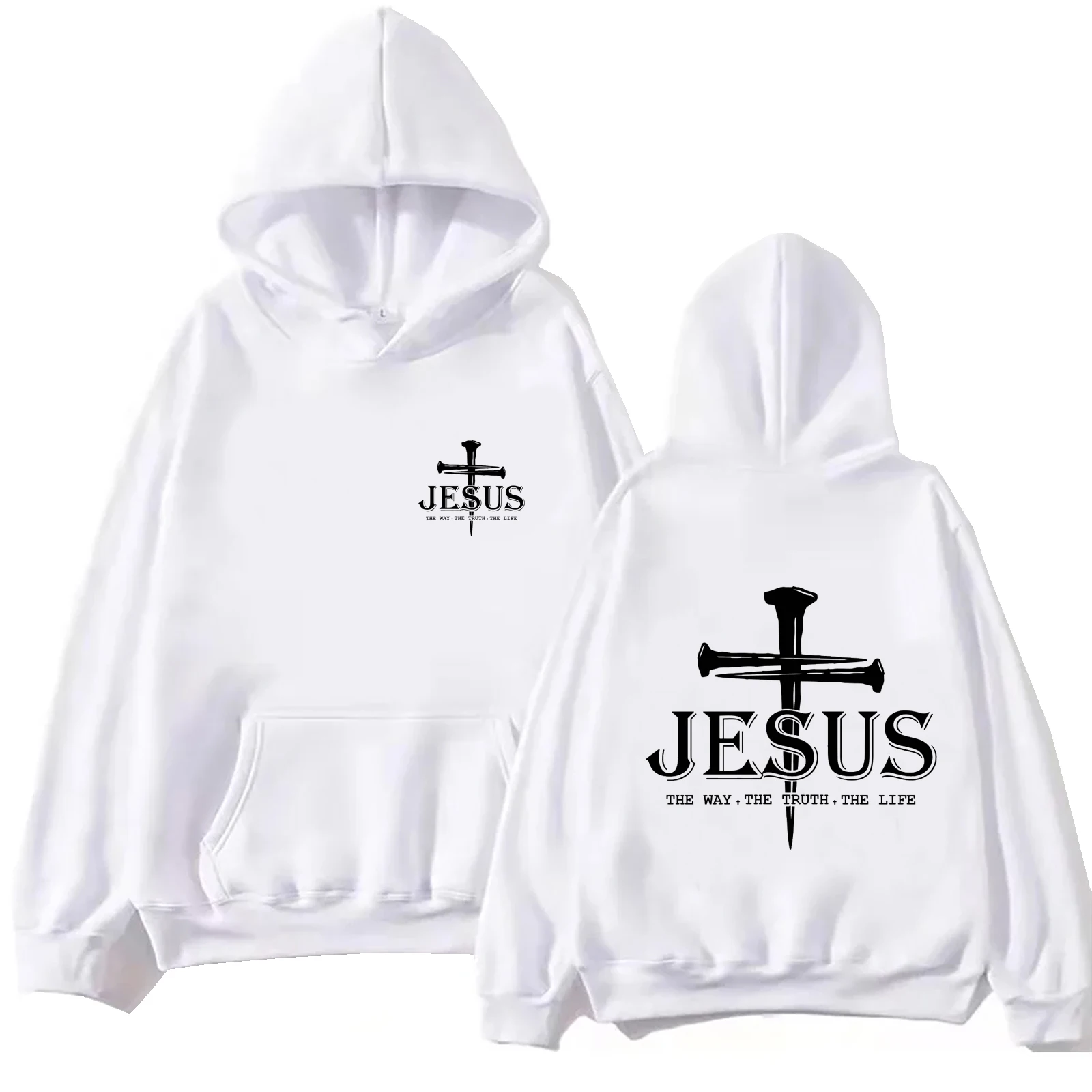 Jesus The Way The Truth The Life Hoodie Christian Bible Verse Sweatshirt Religious Gift Hoodie