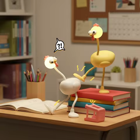 Changeable Shape Funny Chicken Night Light Desk Lamp Versatile Mini Lamp Ornament Creative Sportsman Astronaut Light