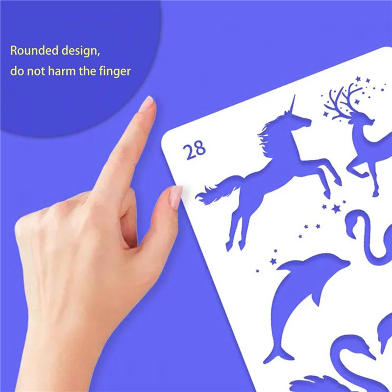 24 Uds. Plantillas de pintura de Mandala, plantillas de dibujo de animales perfectas, tablero hueco para arte de pintura DIY