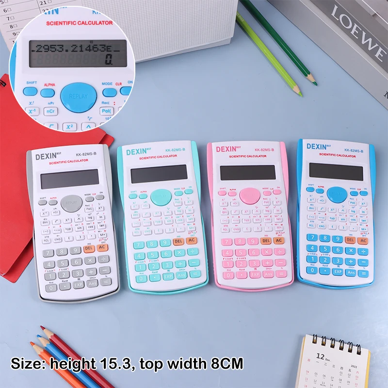 Calculadora Científica portátil de mano para estudiantes, calculadora dedicada para enseñanza de matemáticas, multifunción, pantalla de 2 líneas, 82MS