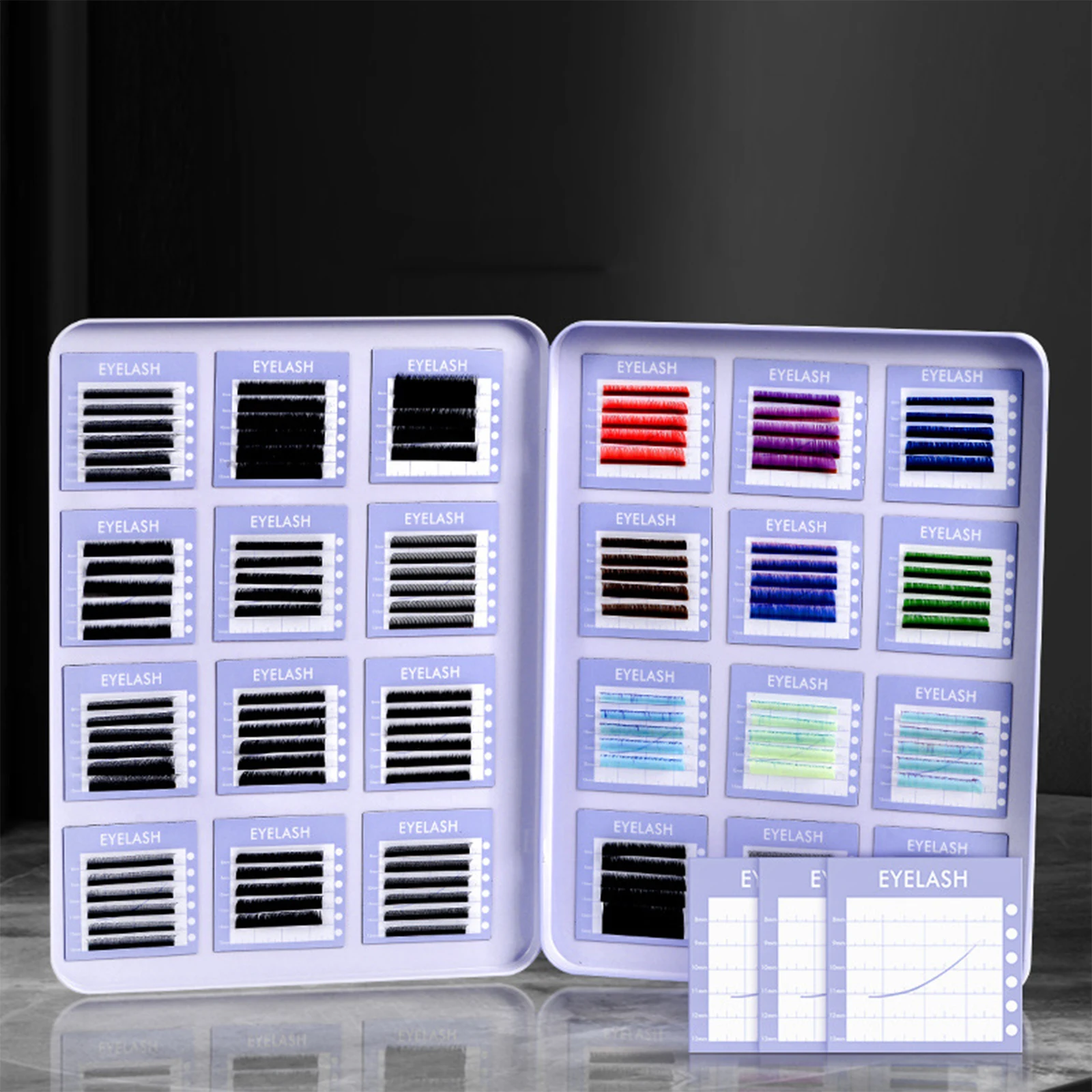 Empty Magnetic Fake Eyelash Storage Box With 24 Empty Diskettes False Eyelash Holder Case Container Travel Pallet Lash Holder