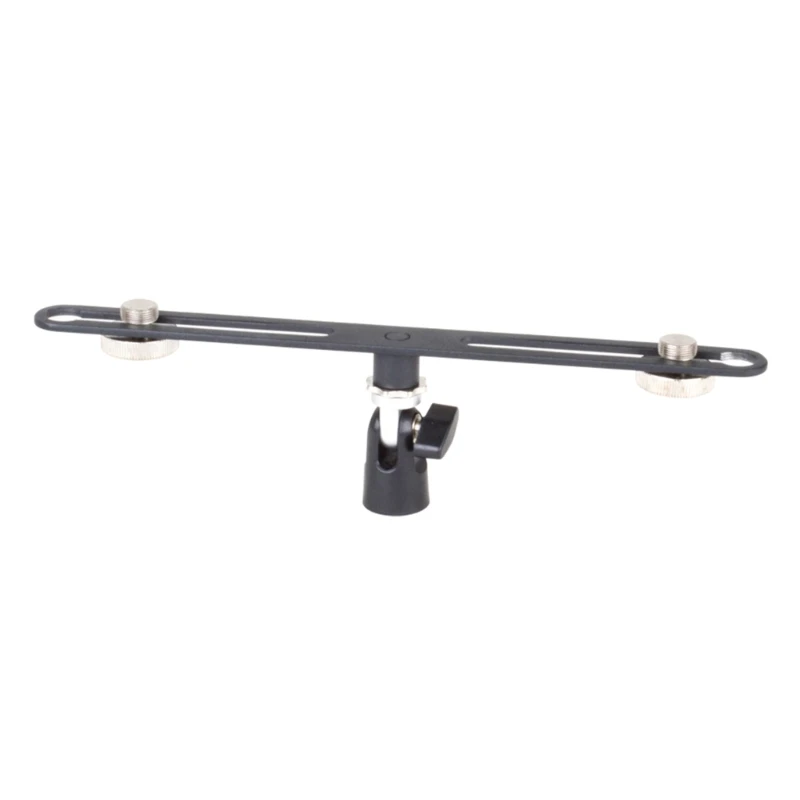 Microphone Mount Holds 2 Mics with 5/8Inch Thread Double Head Microphone Stand Rods Stereo Rods Brackets Drop Shipping