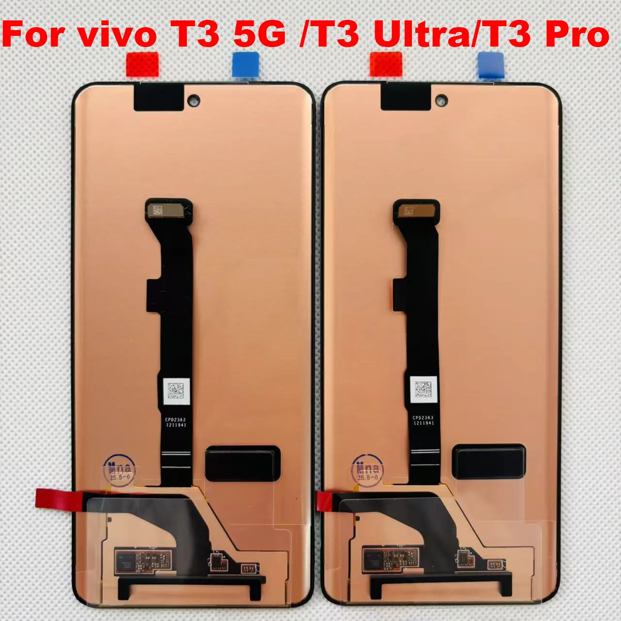 Original AMOLED 120Hz For Vivo T3 5G LCD Display Touch Screen For vivo T3 Ultra V2426 T3 Pro V2404 LCD Digitizer Assembly