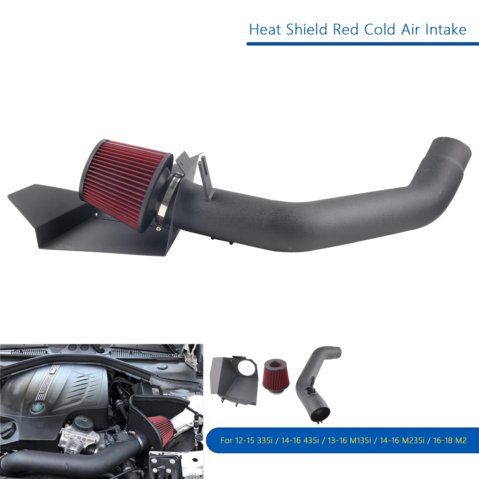 ประสิทธิภาพชุดไอดีอากาศสําหรับ BMW 12-15 335i /14-16 435i M235i / 16-18 M2 N55 3.0L TURBO