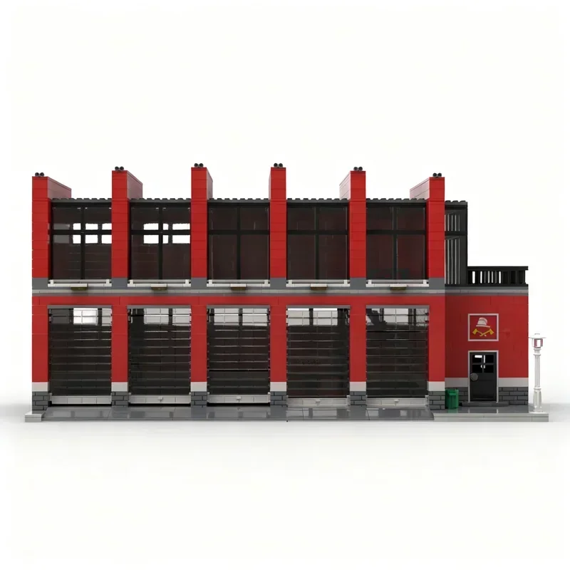 1663PCS MOC Modern Firestation Model Building Blocks Creative Display Collectible Home Decor Construction Set Gift Premium Shelf