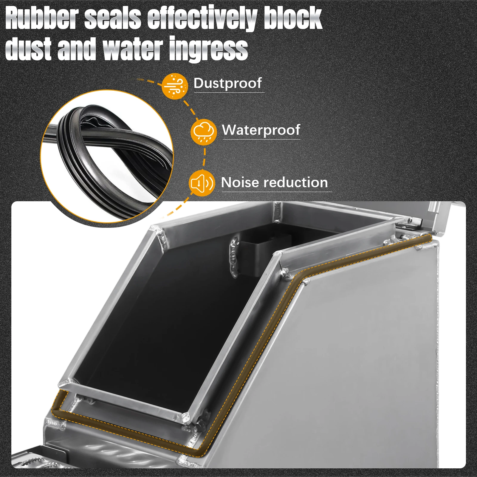 

Weatherproof Lockable Storage Box 12/23 Inch Semi Truck Tool Box with T-Handle Latch Lock Compatible for Peterbilt & More