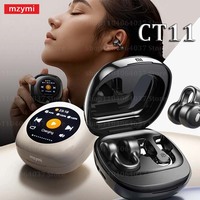 Mzymi CT11 Ear Clip Headphone Open Ear Wireless Bluetooth5.3 Earphone Bone Conduction Sport Waterproof Headset for IOS With Mic