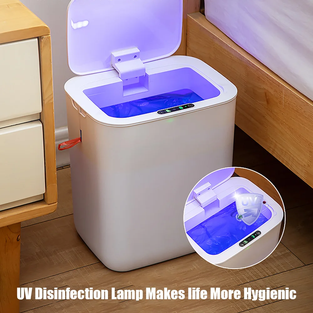 Bathroom Automatic Trash Can,Touchless Motion Sensor Can with Lid Smart Electric Narrow for Living Room Bedroom Office Kitchen