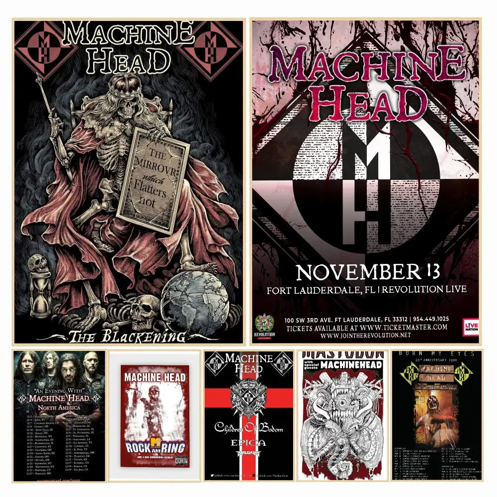 band M-Machine Head-D Poster Decorative Wall Art Sticker for Cafe Office Bedroom and Living Room