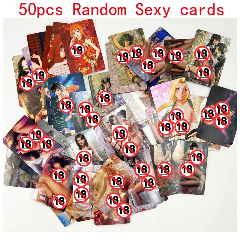 50pcs/set Random Sexy Cards ACG Nude Nami  Tsunade Hinata Toys Hobbies Hobby Collectibles Game Collection Anime Cards