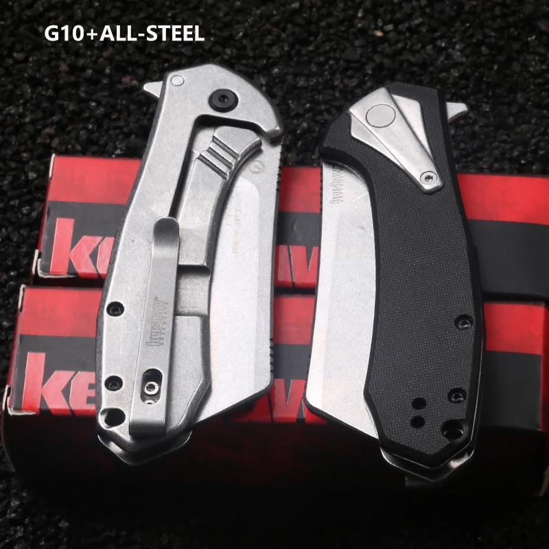 KS 3455 Steel handle with back clip design for easy carrying, fruit knife, gift, EDC convenient pocket knife, outdoor cutting kn