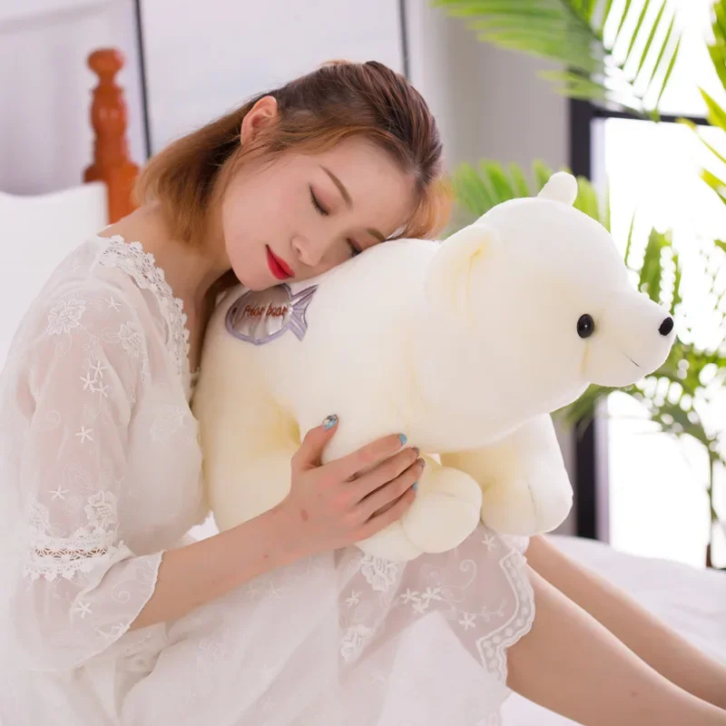 Plush Toy White Polar Bear Kawaii Cartoon Animal Stuffed Doll Girl Friend Birthday Gift Christmas Present Party Decor