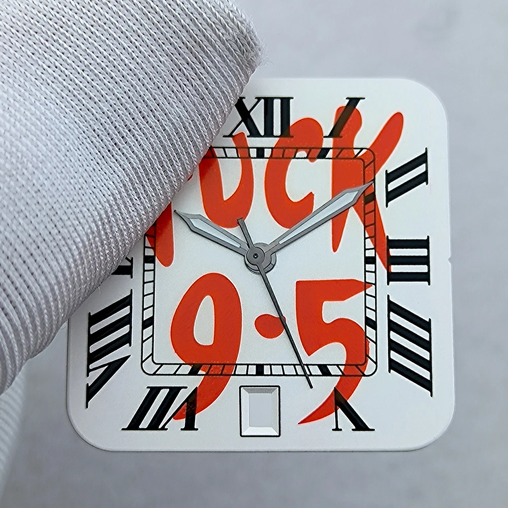 Esfera NH35 de 27mm, esfera cuadrada con logotipo personalizado, números romanos, sin Esfera luminosa, compatible con accesorios de reloj de movimiento NH35