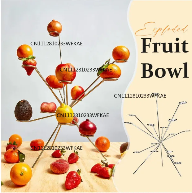 3PCS Exploding Fruit Bowl Simple Metal Fruit Plate