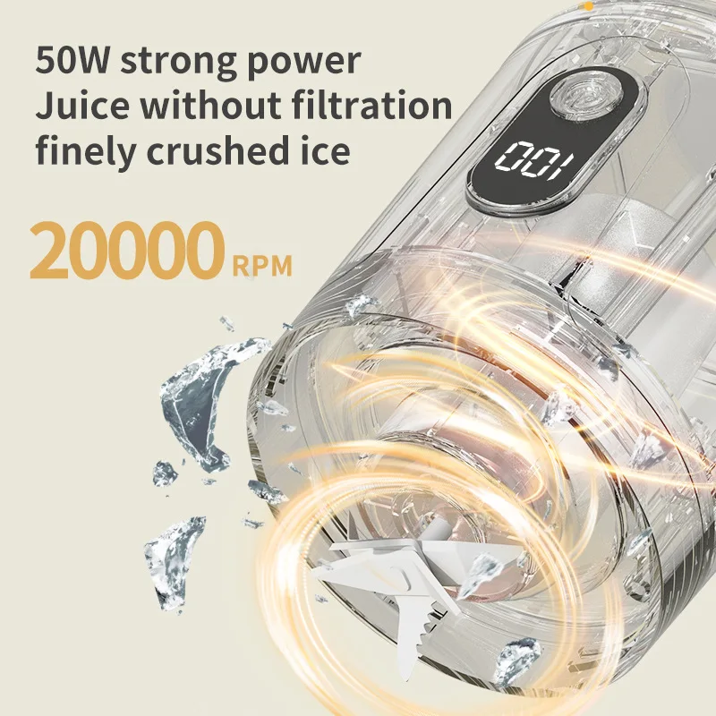 Электрический портативный блендер, беспроводной перезаряжаемый USB-блендер для фруктов, 600 мл, кухонный миксер, дорожная соковыжималка, чашка, блендер для фруктов