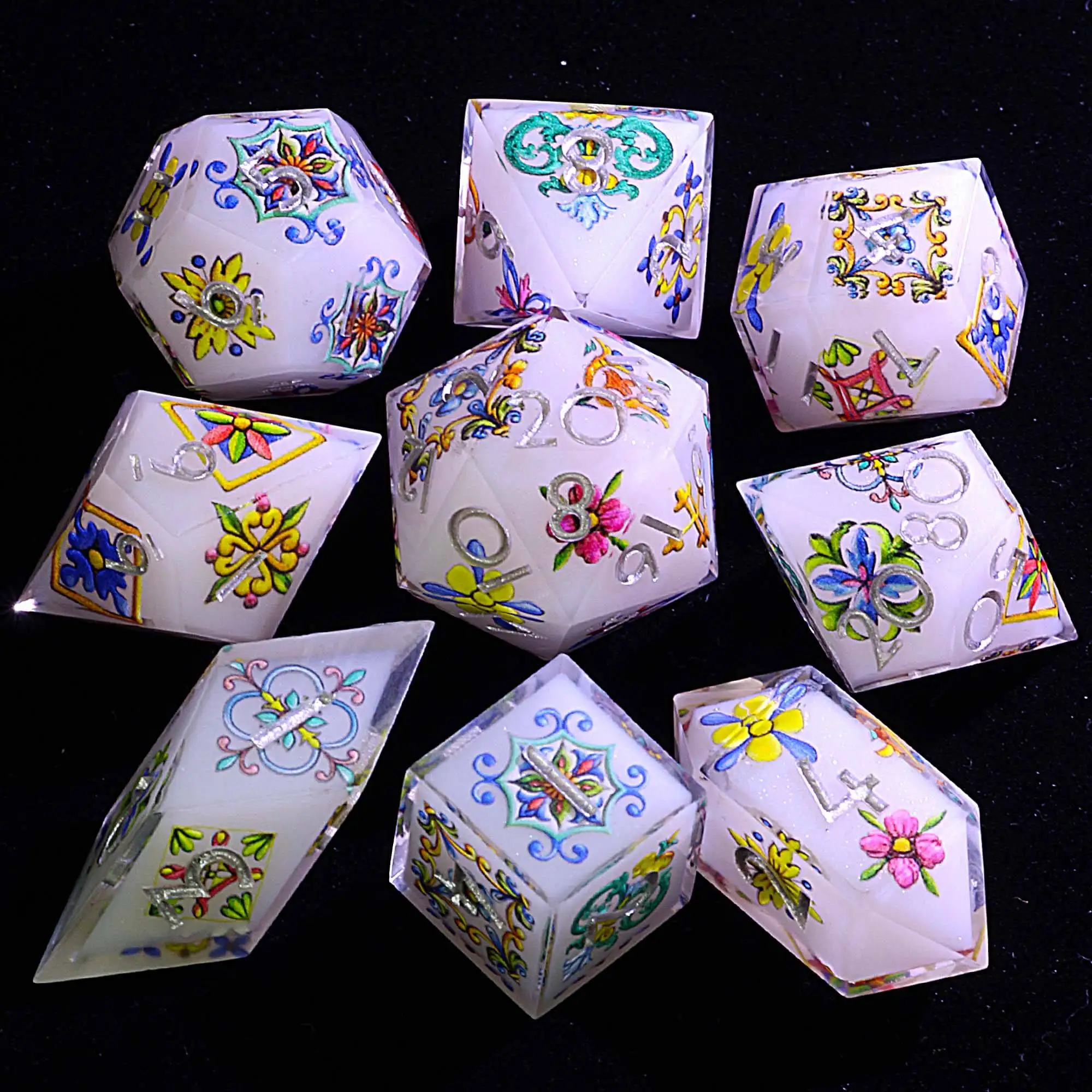 

Набор из 9-гранных кубиков из смолы DD Flower Sigil Oracle