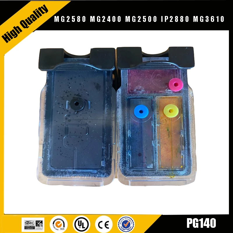 

Einkshop Refillable Ink Cartridges Compatible for Canon PG140 CL141 pg140 cl141 Pixma MG2580 MG2400 MG2500 IP2880 MG3610 Inkjet