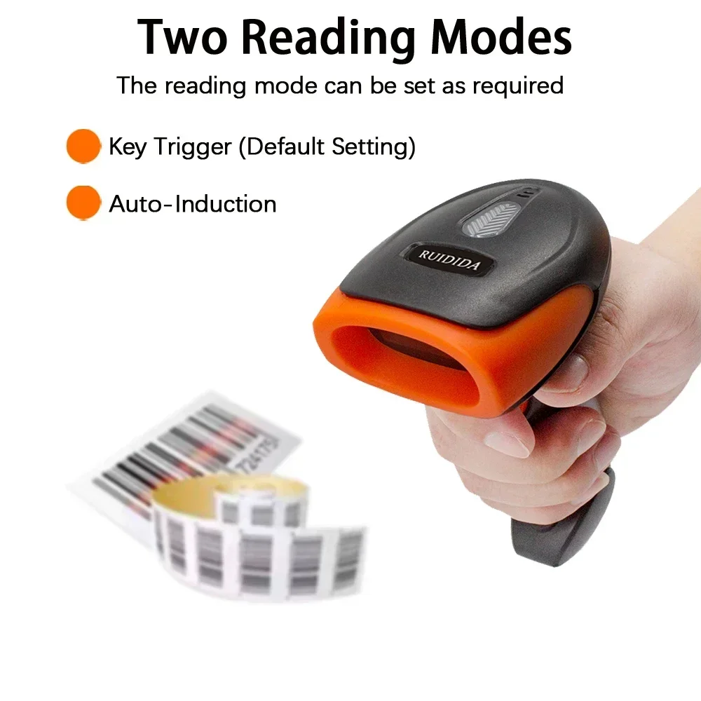 1D/2D Handheld Wired Scanner 2d QR Barcode Scanner or Wireless QR Code  Reader or Bluetooth Bar Code Scanner USB PDF417 Barras