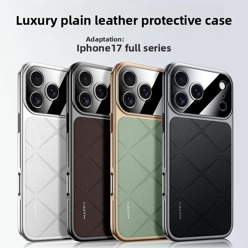 Per iPhone 17 Pro Max Custodia Nuova pelle tinta unita High-end Anti-goccia Foro di precisione Copriobiettivo per iPhone 17 Pro Antiurto Funda