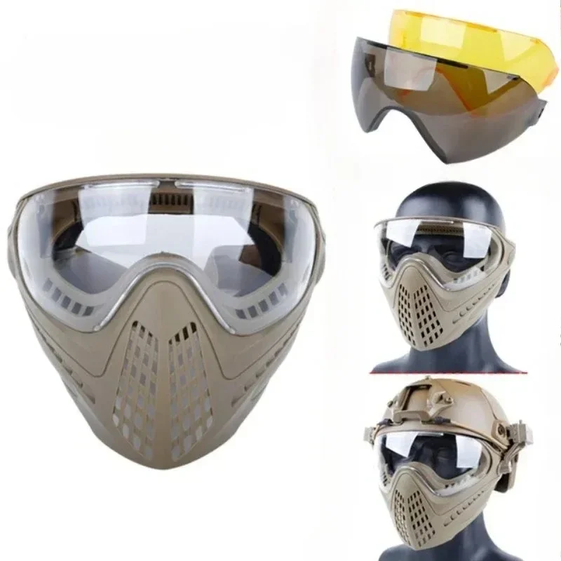 Tactical Hiking Eyewear Camping Full Face Mask Helmet Safety Protective Sports Gear Hunting Outdoor Equipment Wargame Accesories