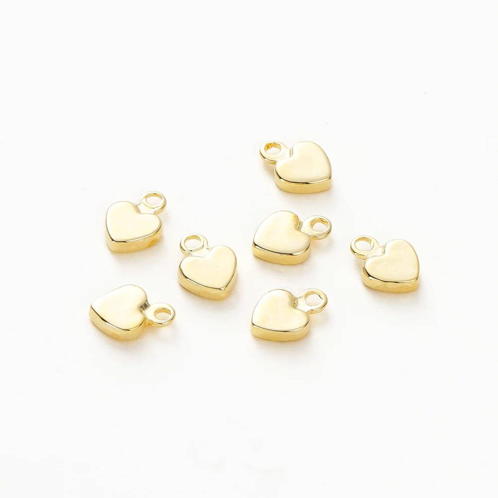 20 Stück 14K/18K vergoldete Herzform Messing Anhänger mit Loch verlängerte Kette Charms für DIY Halskette Schmuckherstellung Zubehör – Detail 9