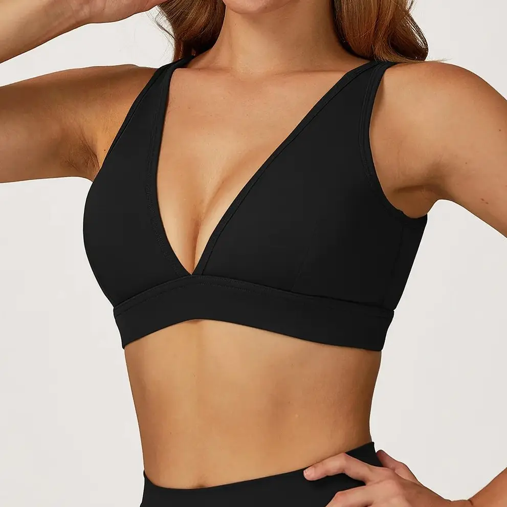 Top da palestra sexy Reggiseno sportivo da donna Reggiseno da yoga senza schienale da corsa Intimo sportivo traspirante Top da allenamento fitness da donna Abbigliamento sportivo da donna