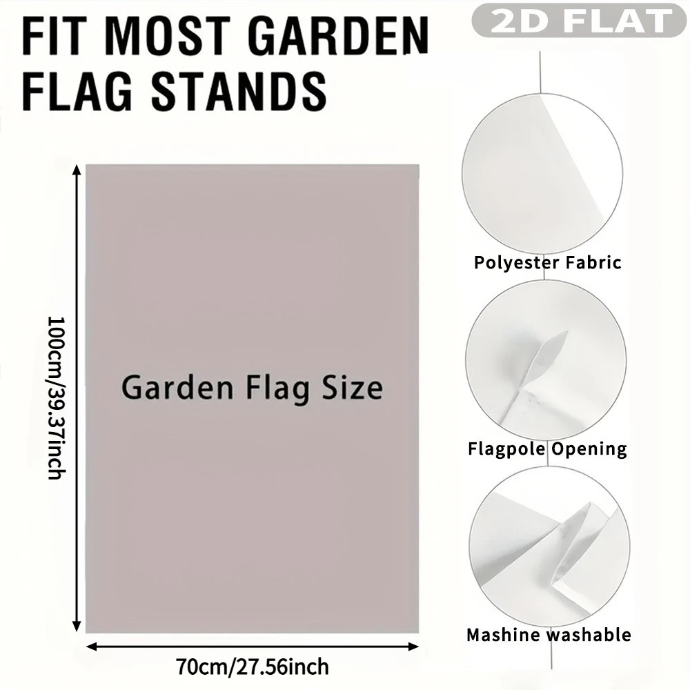 2D FLAT 1pc Double-Sided garden flag Welcome Sign Lavender Bucket Garden Scene 28x40 Inch Polyester