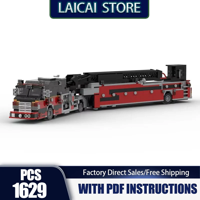 Fire Fighting Moc Building Bricks Velocity Tiller Ladder Model Technology Modular Blocks Gifts Christmas Toys DIY  Assembly