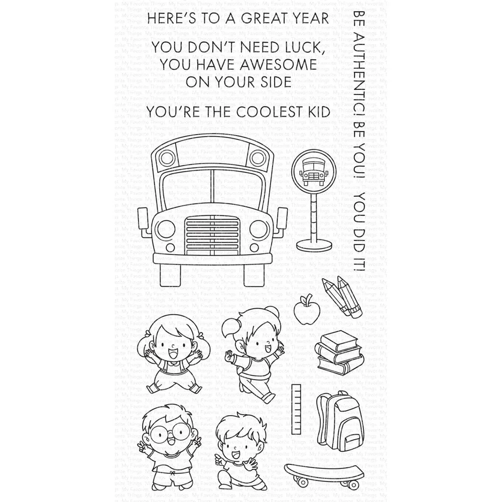 New 2022 August School Is Cool Clear Stamps Cutting Dies Scrapbooking for Paper Making Embossing Frames Card Set