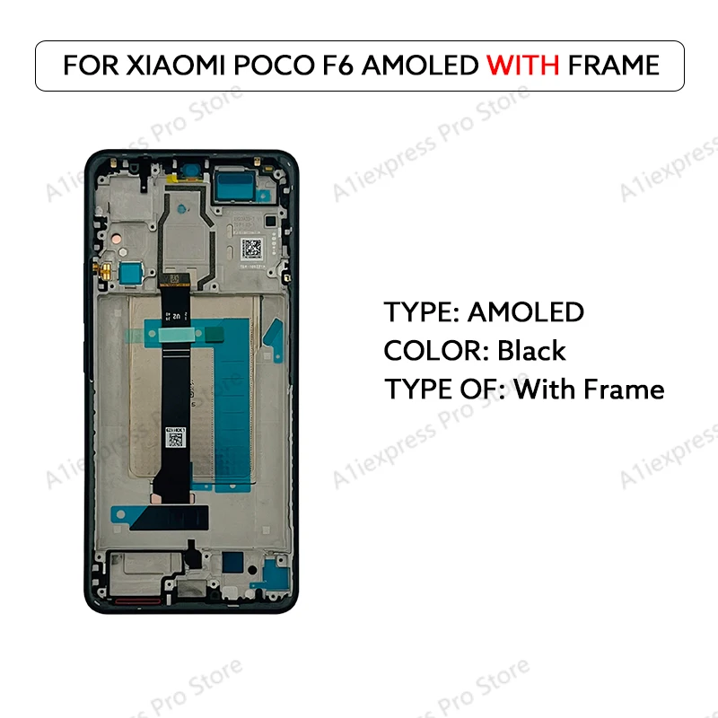 6.67 "AMOLED LCD Display Voor Xiaomi Poco F6 5G 24069PC21G 24069PC21I Touch Screen Digitizer Vergadering LCD Met frame Reparatie Onderdelen