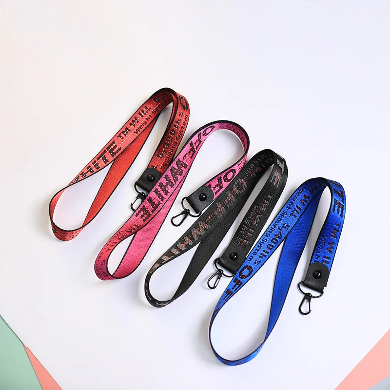 Fashion Trend Embroidery White Letter Hanging Rope Anti Loss Keychain Wrist Rope Men's and Women's Luggage Clothing Accessories