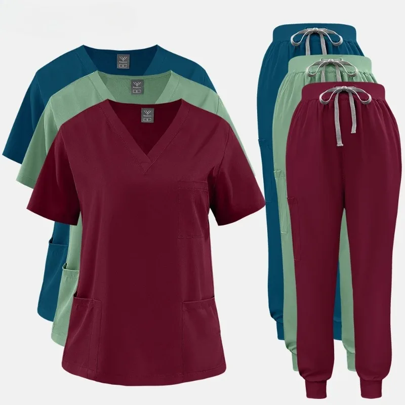 

Рабочая униформа доктора и медсестры, рабочая униформа для больницы, матовый комплект, уход за домом, рабочая куртка для бега медсестры, длинные брюки