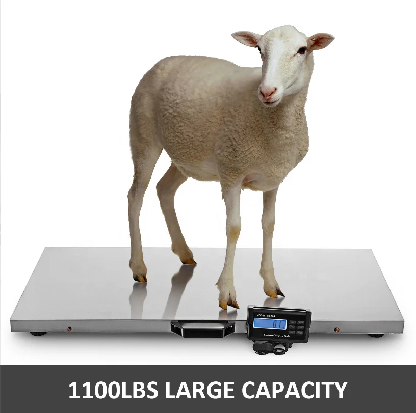 Heavy Duty Veterinary Adjustment Dog Scale with Stainless Steel Platform and Rubber Mat for Dog Cat Pet Alpaca Sheep