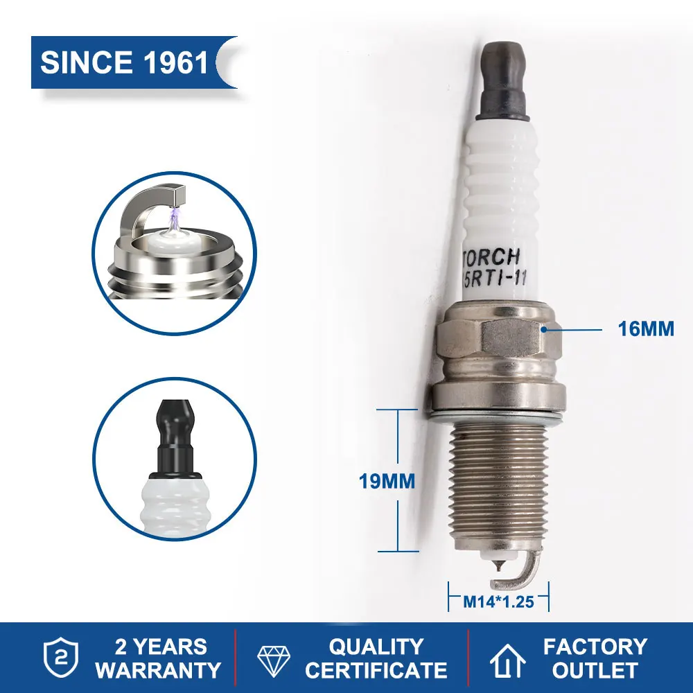 Candle Replace for BKR5EIX-11 HONDA 9861-5515K NISSAN BY481-BKR5E ISUZU 8-9717-0268-0 Iridium Spark Plug Torch Brand K5RTI-11