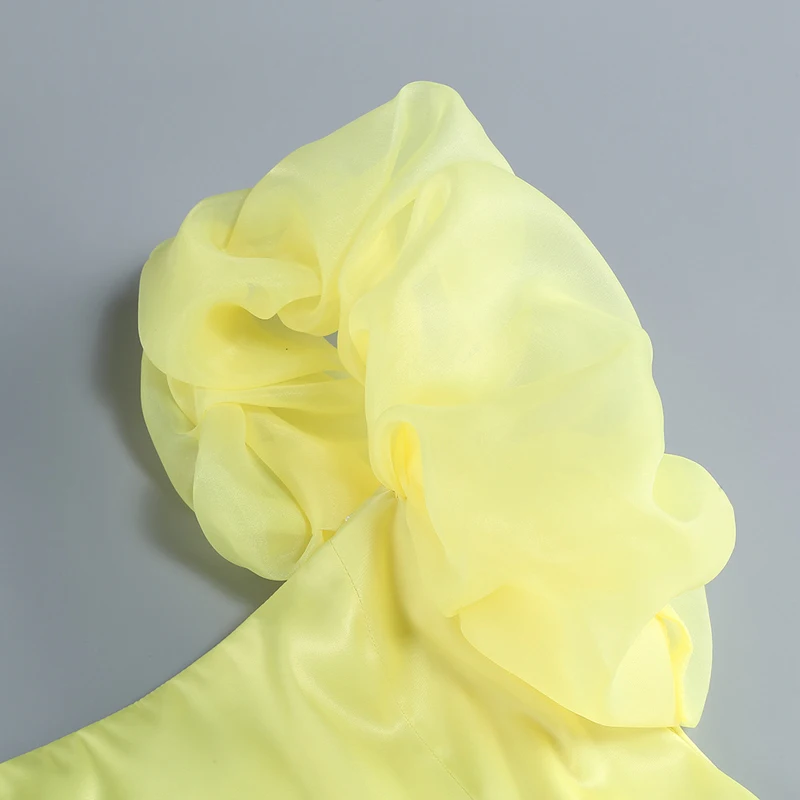 Star same style photography catwalk high banquet dress solid color single piece sexy dress short skirt