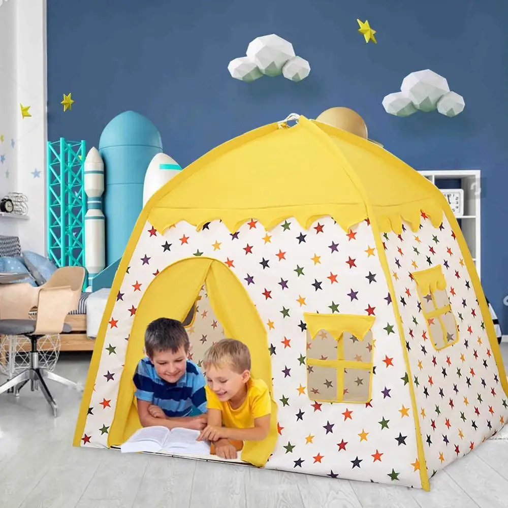 

130*100*130cm Kids Indoor Outdoor Castle Princess Tent Bed Little Castle Princess Oversized House Folding Game Birthday Gifts