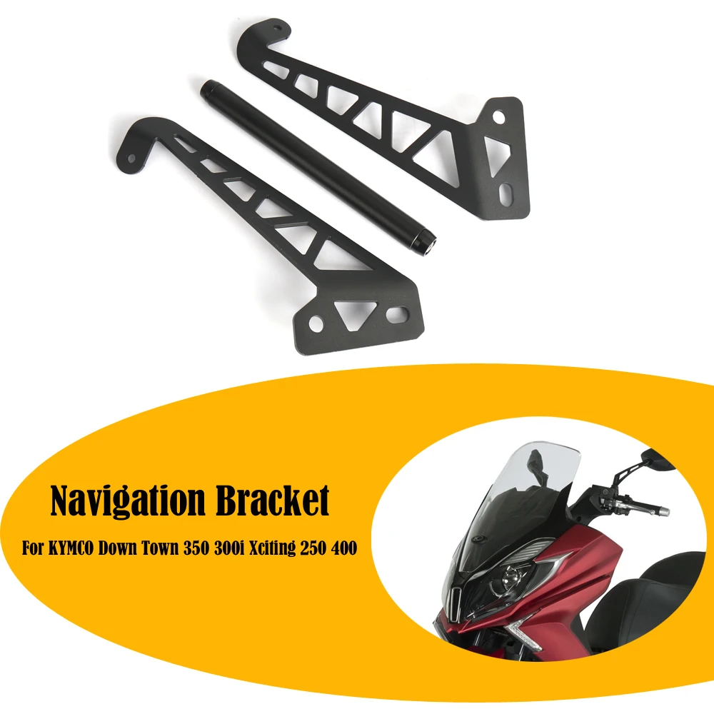 For KYMCO 350 300i Xciting 250 400 S400 Motorcycle Front Phone Stand Holder Smartphone Phone GPS Navigaton Plate Bracket 22mm