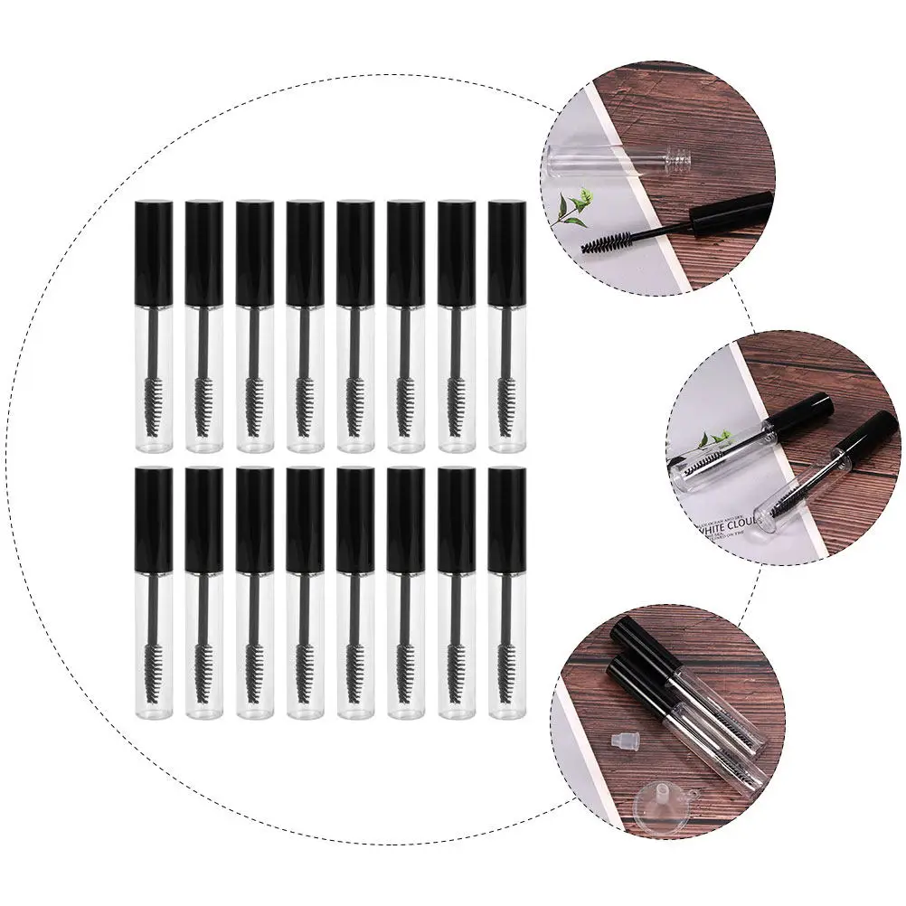 

16Pcs Empty Mascara Tubes 10Ml Plastic Eyelash Cream Bottle Portable DIY Container for Castor Oil Refillable Eyelash Growth