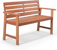 Hardwood Garden Bench, Weatherproof Wooden Bench for 2 People, Hardwood Balcony Bench, Park Bench for Patio