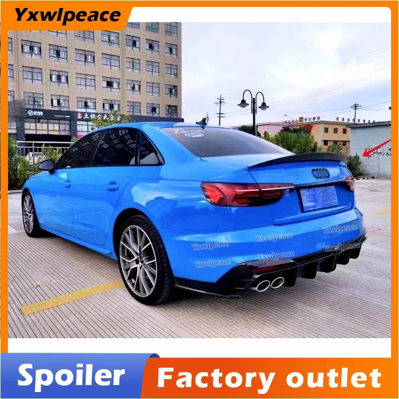 

For Audi A4 B9 S4 S-line 2017 2018 2019 2020 2021 HK Style High Quality Carbon Fiber /FRP Rear Trunk Lip Spoiler