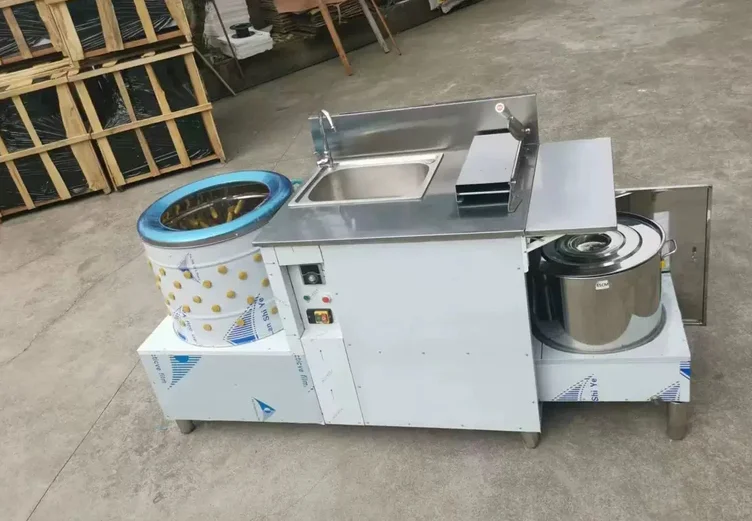 25kg - Body Machine Chicken Plucker Slaughtering Equipment Automatic Boiler With Cutter Table